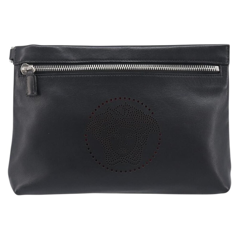 Versace Logo Medusa Wristlet Leather Medium